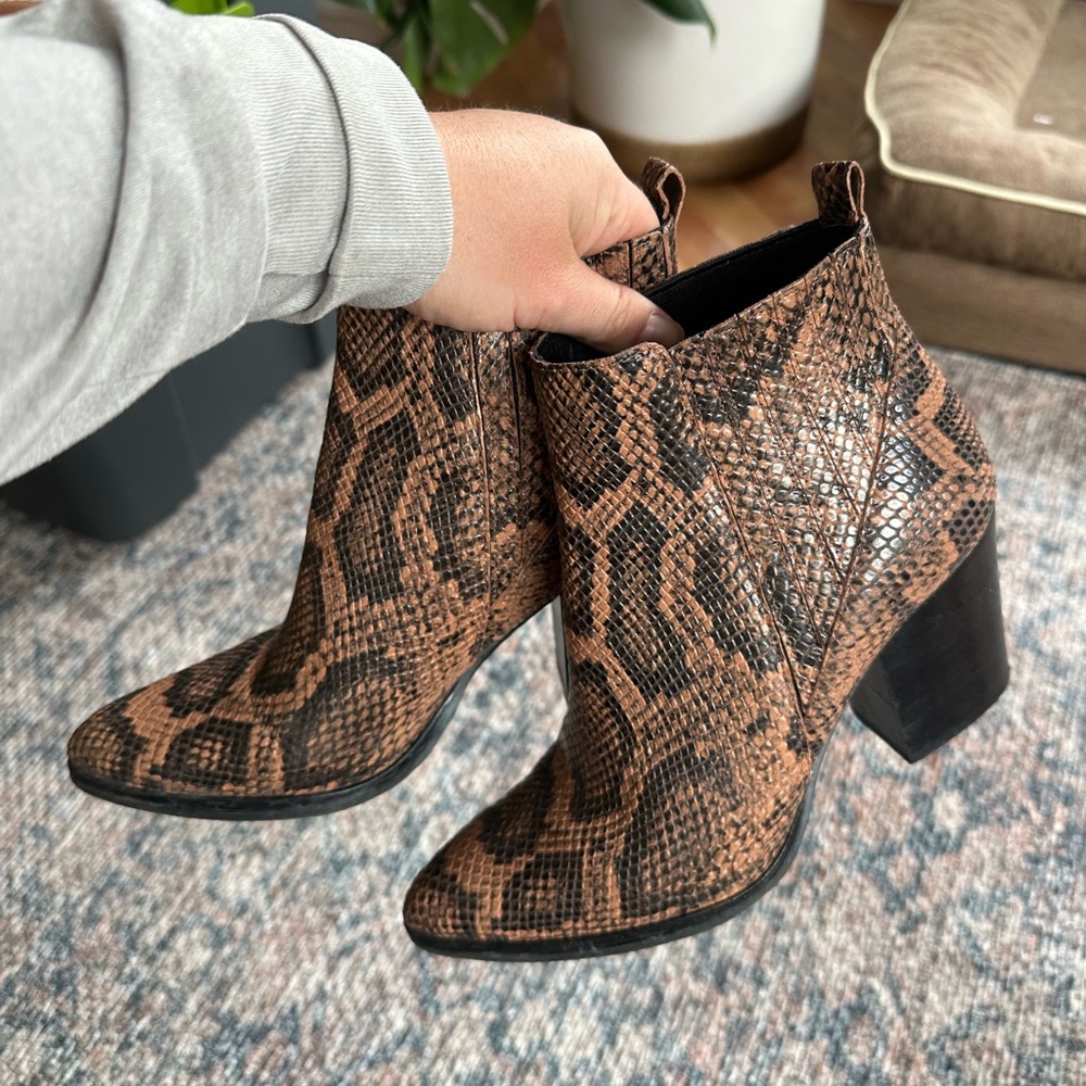 Marc Fisher Snakeskin Ankle Boots